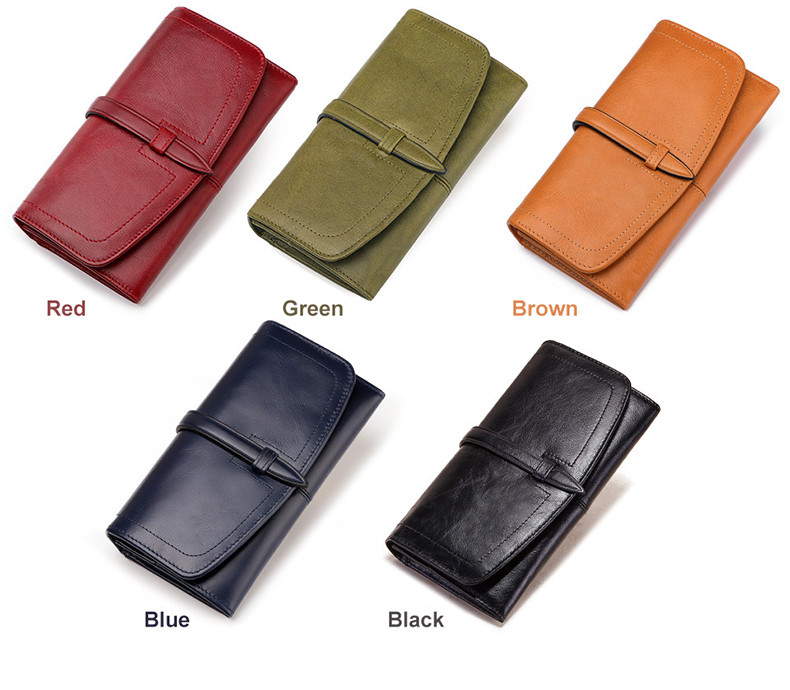 Leather Wallet Long Ladies Clutch Bag Purse for Fashionable Women Low MOQ