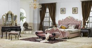 China Environmentally Luxury European Bedroom Furniture Fashion Royal Bed Xinyu factory