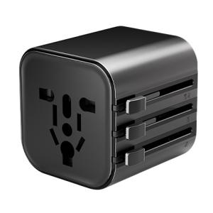 Compact Universal Travel Charger Adapter Black ABS for Charging