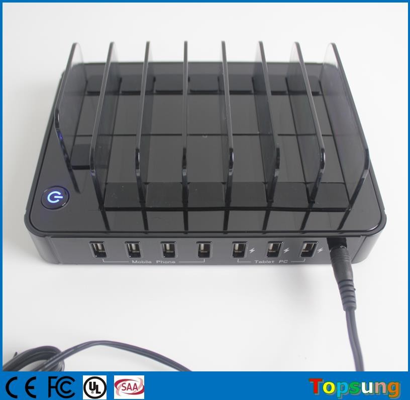 New 7 port USB charging station multi function charger adapter for iphone android smartphone tablet xiaomi huawei iphone