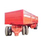 Farm 2-Axles Flat Platform Fence Drawbar Full Trailer With Ladder