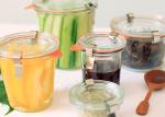 Fancy Round Glass Food Storage Jars , Weck Glass Jars Heat Resistant Glass