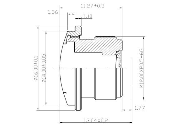 1/3", 2.3mm Super wide angle of view HFOV 115 degree Megapixel Autmotive lens