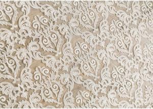 China Off White Embroidery Floral Corded Lace Fabric By The Yard For Bridal Dress factory