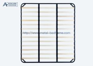 China Strong Bearing Poplar Slat Bed Frame , Modern Black Super King Slatted Bed Base factory