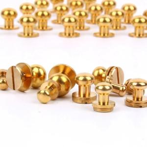 China Studs MetalPurse Feet Nailhead Round Flat Head Stud For Purse Handbag Feet Flat Buckle Button factory
