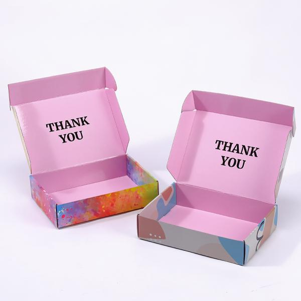 Custom Logo Printed Pink Colorful Corrugated Mailer Box for Apparel Packaging and Logo