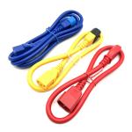 3 Pin Power Extension Cord 125V 220V IEC C13 C14 red yellow color power cable