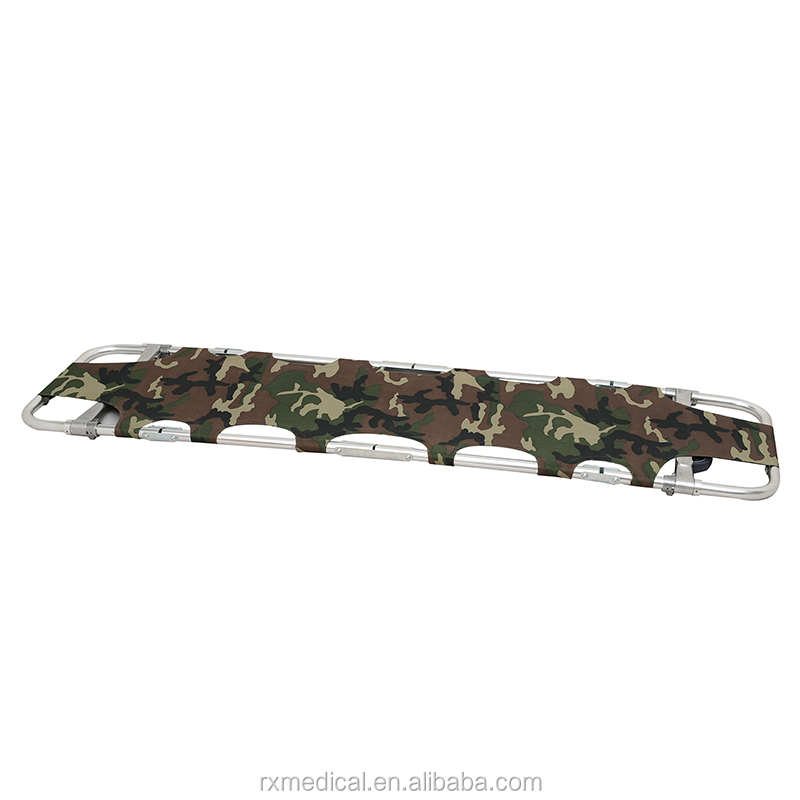 Camouflage Aluminum Folding Rescue Stretcher for Military and Medical Emergencies