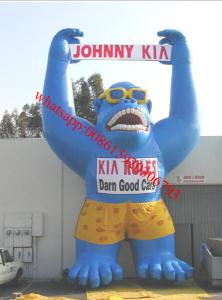 China 25ft blue colour pvc tarpaulin inflatable gorilla factory