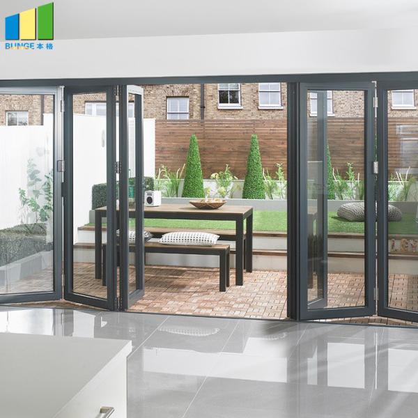 Residential And Commercial Aluminum Frame Glass Sliding Bifold Door Price