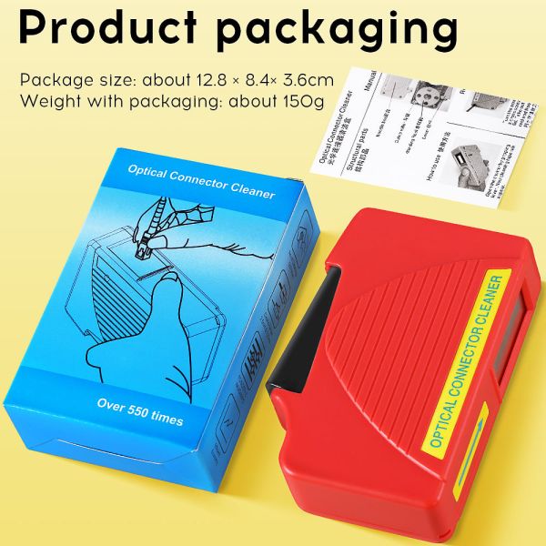 FONGKO New arrival FTTX/FTTH Fiber Optic Connector Cleaner 550 Times Cassette Type Wiping Tool Fiber Optic Cleaning Box for SC/FC/ST/LC