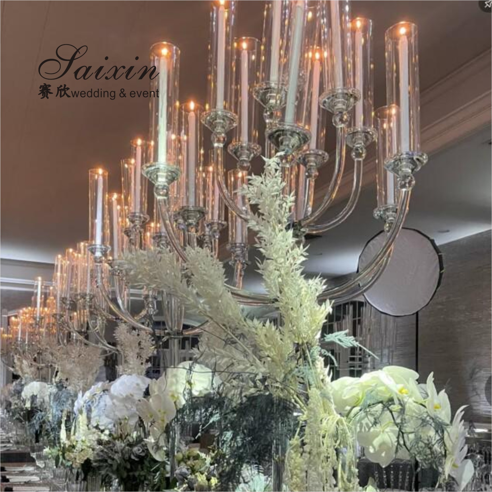 Hurricane Wedding Candle Holder Centerpieces Table Decor Tall 6pcs Set Glass Tubes