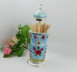 Shinny Gifts High Quality Metal European Enameled Toothpick Holder Vintage Home
