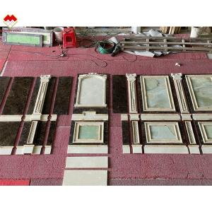 Villa Background Wall Cladding Green Onyx and Beige Marble Stone Slab in Modern