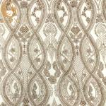 3D Beaded Embroidery Dress Lace Fabric Gold Nigerian Style 135Cm Width
