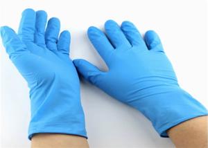 China Blue Disposable Nitrile Gloves High Tensile Strength Multi Purpose No Chemical Residue factory