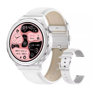 China Wireless Charging Luxury Ladies Smart Watches HK43 BT Call With 1.32inch Screen 360*360 For Women factory