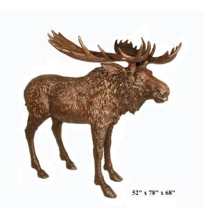 China 52 Inch Outdoor Moose Bronze Sculptures With CE Certification factory