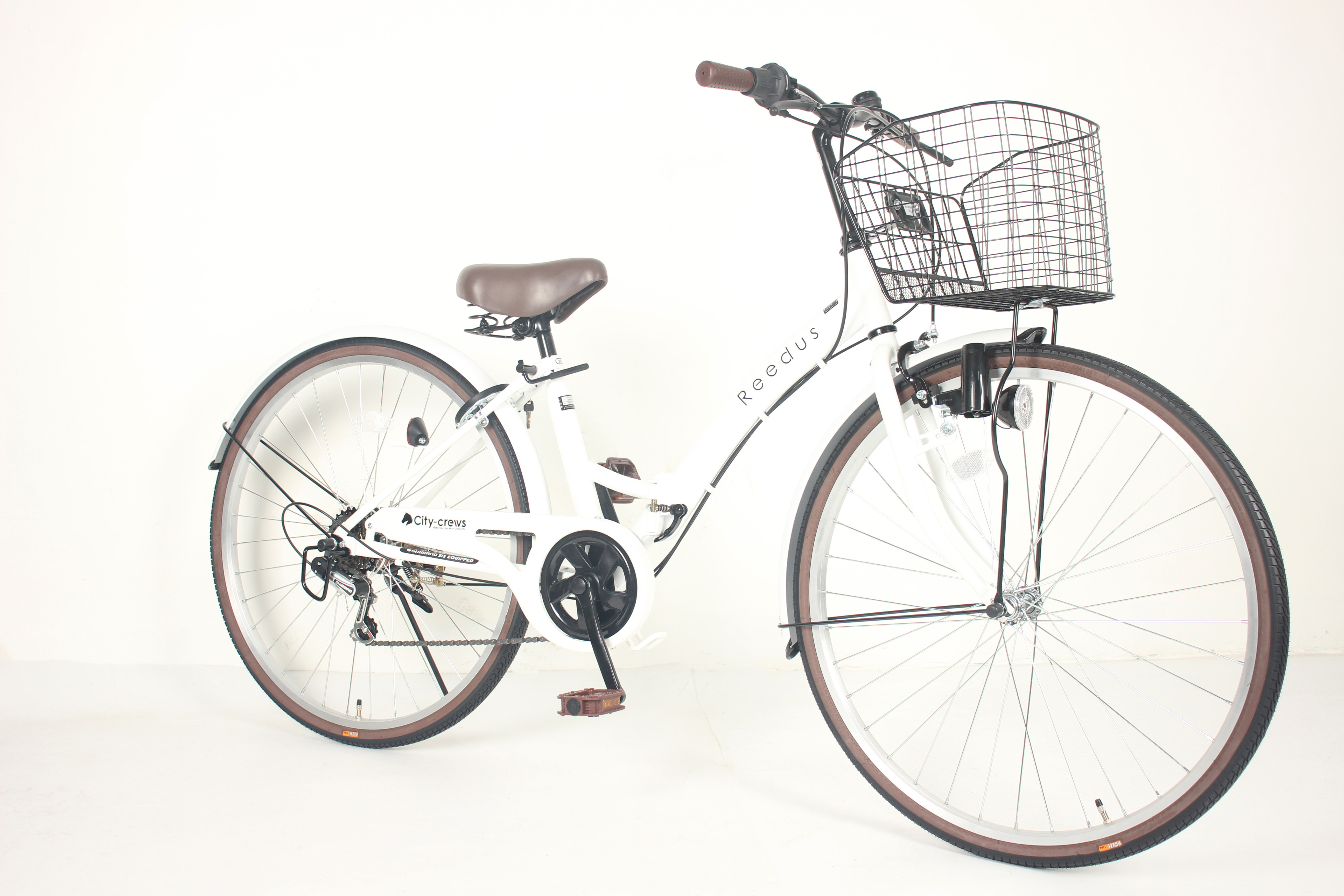 Lightweight Folding Road Bike With Aluminum Alloy Fork Material And 6 Speed In White