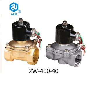 China 2W-400-40 Water Solenoid Valve DN40 Brass 1.5 Inch 110 220 Volt Direct Acting factory