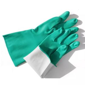 China green nitrile chemical resistant industrial household gloves factory