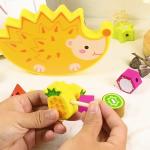 Wooden Stacking Balance Building Block Toys Cartoon Animal Hedgehog Fruit Blocks
