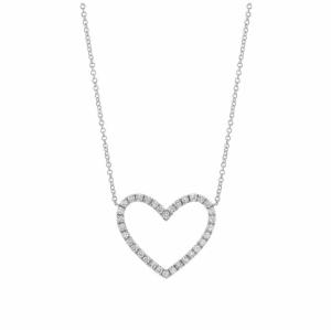 925 Sterling Silver Pave Diamond Love Necklace for Girl Friend Third Party
