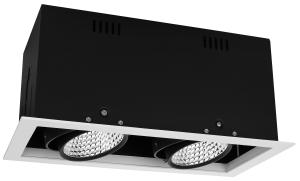 China High CRI 95 2*30W Double Head Trim Square 30deg Tiltable 1050mA Commercial LED Downlights factory