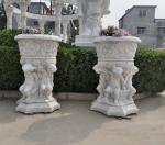 Marble carvings planter stone carved flowerpot sculpture,outdoor stone garden