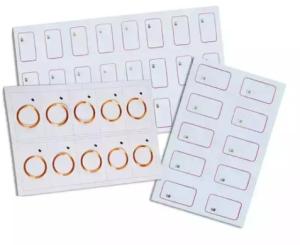 China 13.56MHz NFC Inlay Sheet TAG 213 , 215 Inlay Dry NFC Antenna RFID PVC Sheets for Cards factory
