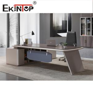 Office Furniture Modern Work Table Desk Zebrano Wood Veneer Anti Dirty