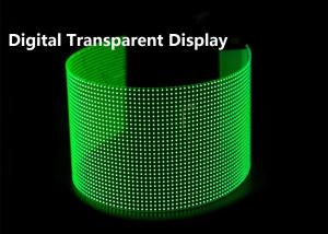 China P8 Flexible Crystal Core Film Screen Indoor Glass Window Curtain Advertising Film Digital Transparent Display factory