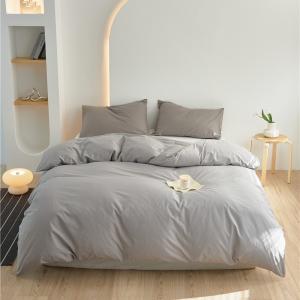 China Light Grey 100% Cotton Duvet Cover Bedding Set Bedding Fabric factory