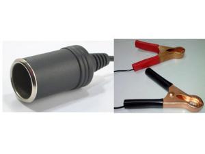 China Car Battery Clip to Cigarette Lighter Socket Adapter - Black + Red factory