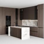 Good Price Best Quality White Paint Solid Wood Kitchen Cabinet Set for Apartment