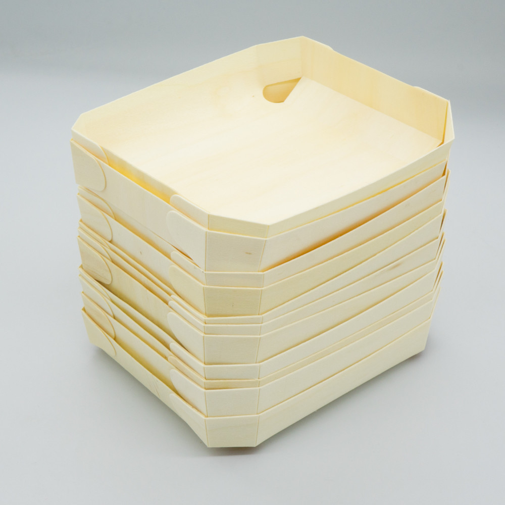 Lunch Disposable Wooden Bento Box Takeaway Food Containers Rectangular