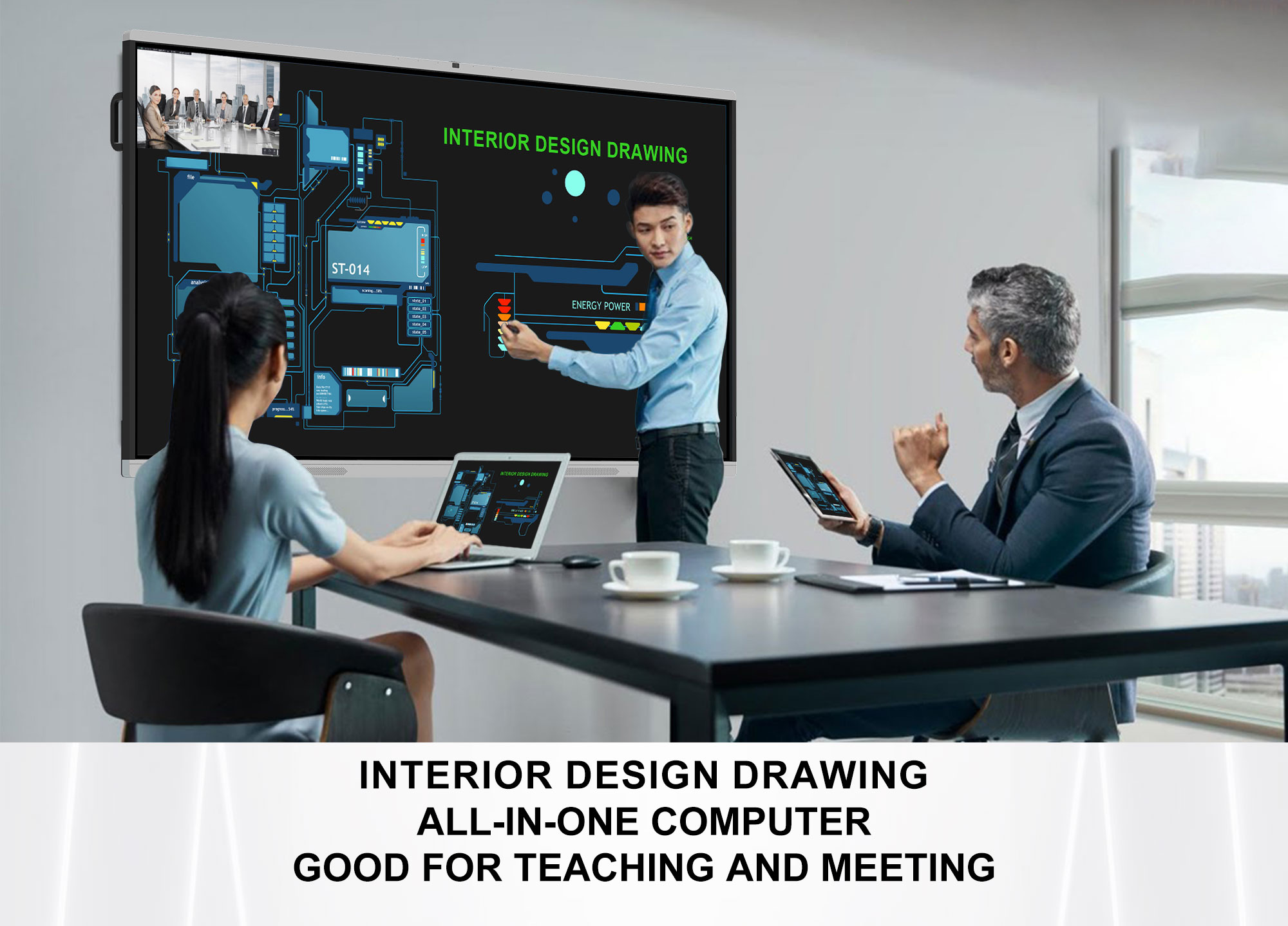 HDFocus OEM 55 65 75 85 86 100 110 Inch Interactive Flat Panel Multi Touch Screen Digital Whiteboard Smart Board for Education
