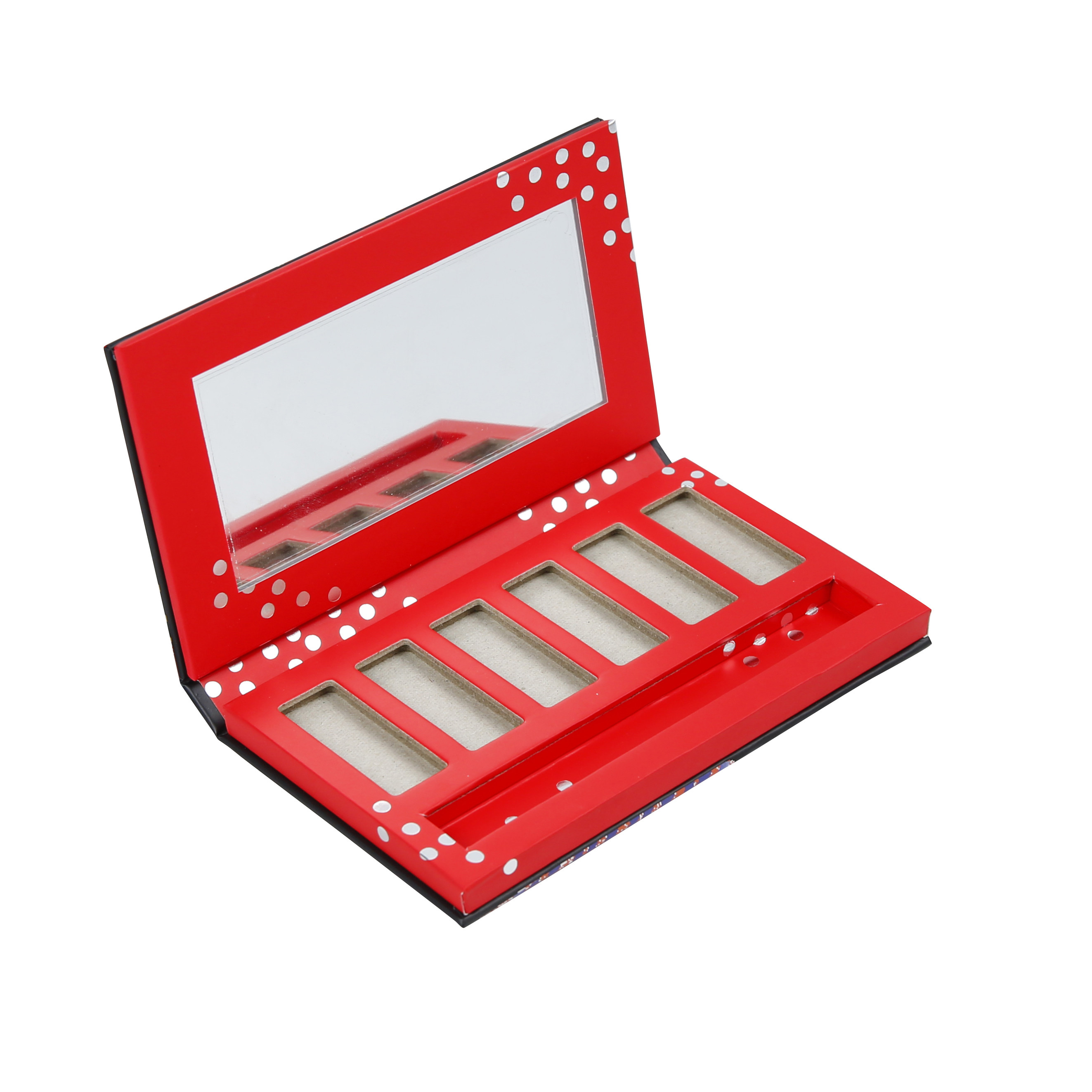6 Colors Empty Eyeshadow Palette CMYK Pantone Makeup Palette With Brush