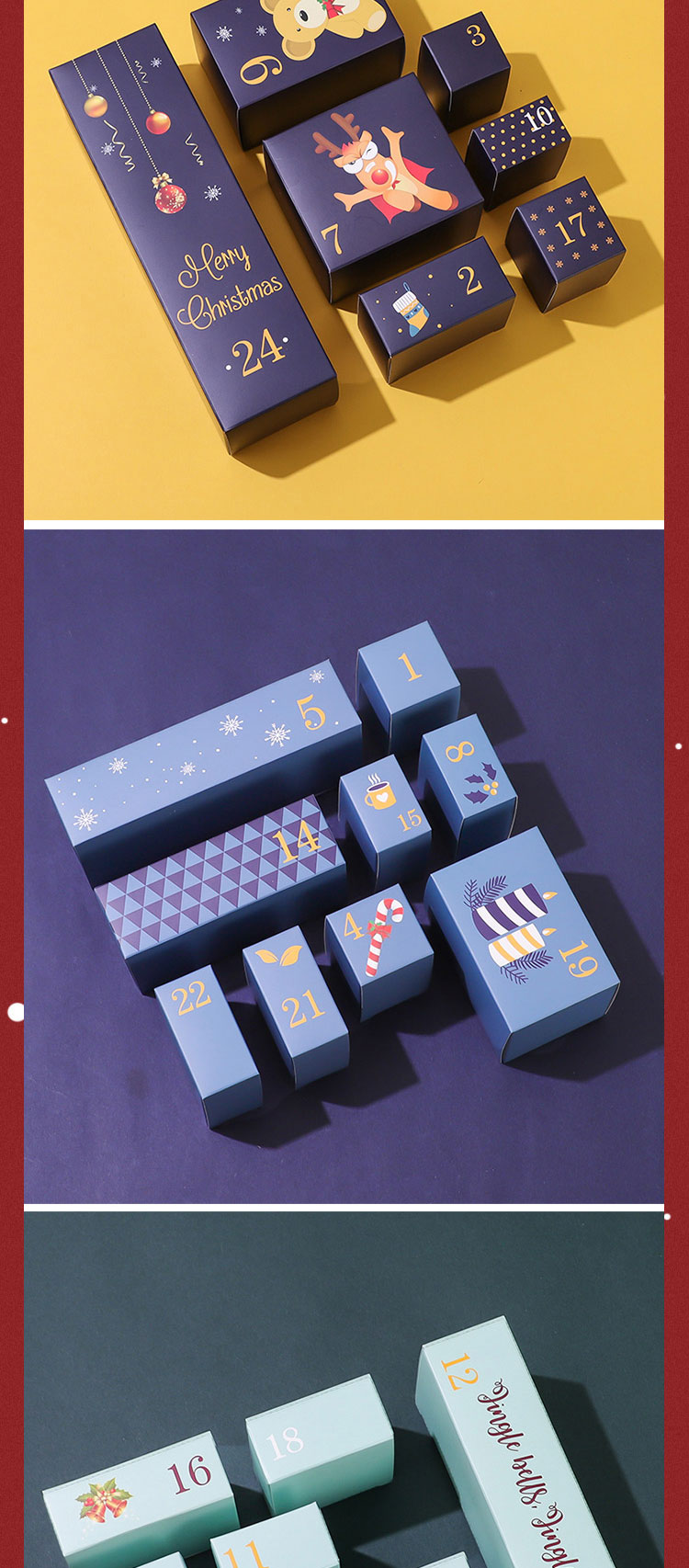 Cardboard Paper Box Christmas Recycled Calendar Gift Boxes