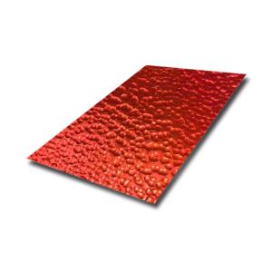 China Bright AISI 304 Stainless Steel PVD China Red Color Stainless Steel Hammered Sheet factory