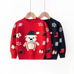 China New Autumn And Winter Fashion Christmas Children's Pullovers Kids Girls Boys Knitted Crew Neck Sweaters factory