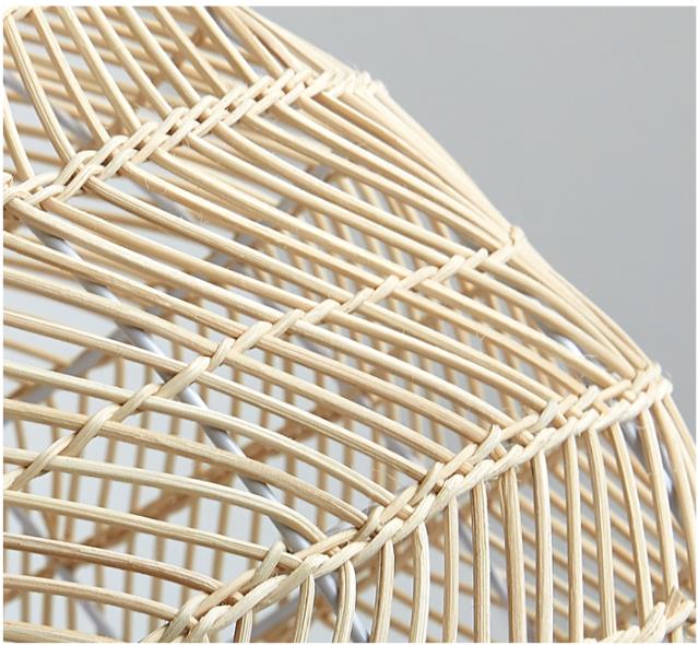 Modern Round Rattan Hanging Chandelier For Restaurant Indoor Lighting