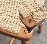 Modern Minimalist Nordic Bar High Stool Solid Wood Woven Rope Cafe Restaurant