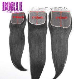 China Natural Hairline Human Hair Lace Closure Preplucked Virgin Straight Style 5x5 6x6 factory