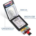 Mens Slim Carbon Fiber Leather Wallet with Rfid Blocking and Front Pocket Card