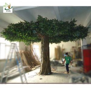 China UVG GRE039 5m Giant fake banyan tree with plastic green leaves for garden landscaping factory