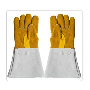 China Construction Long Cuff Half Lining Welding Work Gloves factory