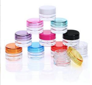 China Beauty Products Plastic Cosmetic Containers PS Clear Body With Pot Black Lids factory