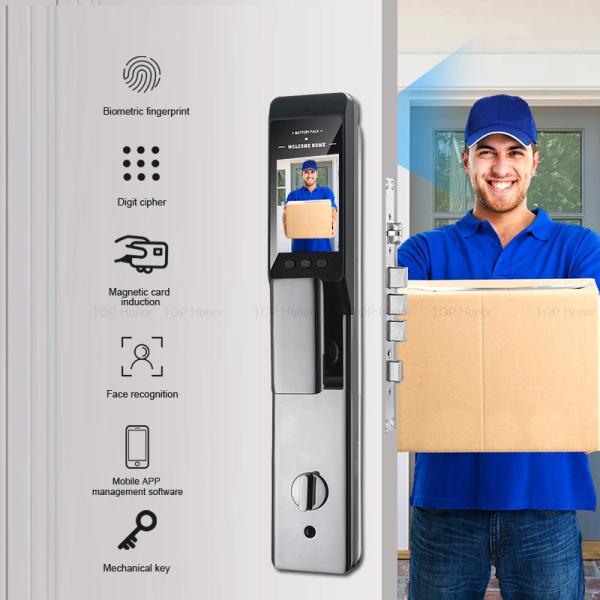 3D Face Biometric Smart Front Door Locks Code Keyless Unlock Tuya Security Home